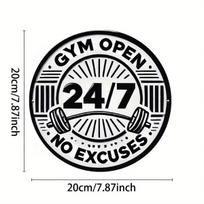 Metal Wall Poster Vintage Gym Sign 24/7 No Excuses Fitness Decor
