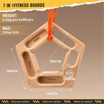 Pentagon Grip Solid Wood Climbing Finger Strength Board for Indoor Training and Mountaineering beige