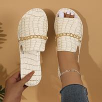 European and American large-size women's shoes, new women's outer wear chain, flat-bottomed beach sandals, women's slippers, women's 36