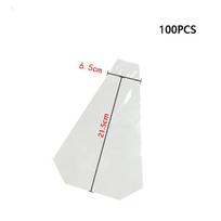 100pcs Plastic Disposable Sandwich Packaging Bag Triangle Transparent Bread Bags Printed Easy To Tear Sandwich Wrappers -