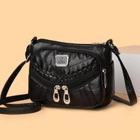Trendy Soft Leather Single Crossbody Bag Multi-pocket High-end Shoulder Bag Multi-compartment Women's Handbag Four-season