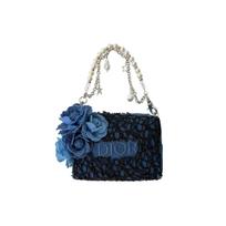 Handmade DIY Dior-inspired Remake Makeup Bag Blue