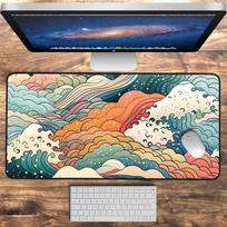 Japanese Ukiyoe Great Waves Mouse Pad Large Rubber Antislip Desk Accessories Mousepad for OfficeGamer Keyboard Mats Decor Mat 800x400x2mm