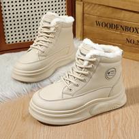 Women's Plus Size Black High-Top Winter Boots: Thick Sole, Warm, Waterproof, Non-Slip 40