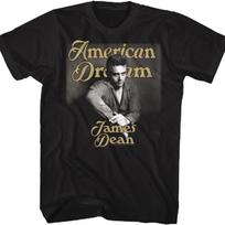 James Dean Amerikietiška svajonė Suaugusiųjų Juodi trumpomis rankovėmis Marškinėliai Vintažinio stiliaus Grafiniai Marškinėliai S