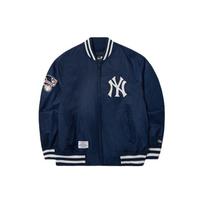 New Era MLB New York Yankees Thick Striped Letter Pattern Long Sleeve College Style Baseball Jacket Unisex jackets Navy-Blue 14179152 M