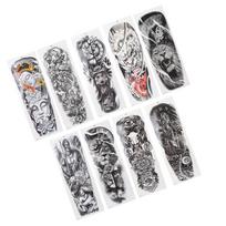 Waterproof Tattoo Stickers Large Full Arm Tiger Fake Temporary Tattoo Stickers 9pcs/Set