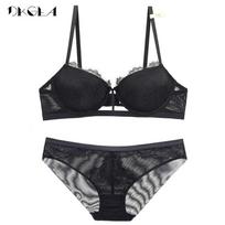 DKGEA Sexy Moteriškas apatinio trikotažo rinkinys Lace Brassiere BCD Cup Push Up liemenėlė 80D balta