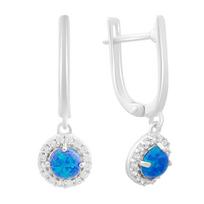 Sidabriniai auskarai su opalu 0.98ct, fianitais (2170068)