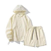 New Ice Silk Sun Protection Clothing Men's Summer Sports and Leisure Sun Protection Clothing Suit Outdoor Shorts S
