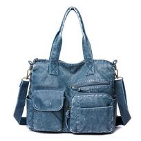 Retro Washed Leather Handbag Fashion Large-capacity Multi-pocket Tote Bag Women CLE