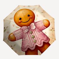 1pc Gingerbread Man Pattern Umbrella  Automatic Opening and Closing Umbrella, High quality Umbrella, Ideal Gift for Her 271