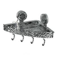 Bathroom Storage Rack with Hooks Transparent Wall-mounted Punch-free Self-adhesive Great Load Bearing Anti-slip Cosmetic Toothpaste Sink Triangle
