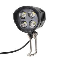 E-Bike Horn Light Electric Bicycle 4 LED Headlight 12W Waterproof 2 in 1 Horn and Light Switch Bicycle Flashlight