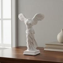Winged Success of Samothrace Statue Classical Art Decor Deity Reproduction White S