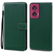 Skirta Motorola Edge 50 Fusion dėklas Piniginė Odinis Atverčiamas Dangtelis Skirta Moto Edge 50 Fusion Dėklas Stovas Knygos Dangtelis Coque Fundas Capa Moto Edge 50 Fusion tamsiai žalia spalva