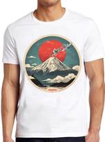 Fuji T Shirt Fuji-san Mount Japan Iconic Volcano Tokyo Cool Gift Tee 2323 XXL gray