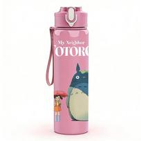 1PC Totoro Cute Anime Cat Minimalist Print 750ml Portable Sports Water Bottle Leakproof Gym Outdoor Travel Drink Cup Pack of 1