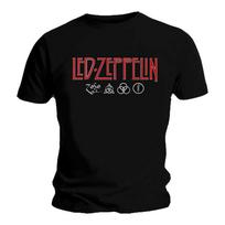 Led Zeppelin logotipo simboliai Black Classic Rock Metal Band Unisex marškinėliai S įvairiaspalvis