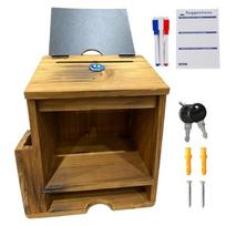 Wood Lockable Wall Mounted Suggestion Box With Removable Chalkboard And Acrylic Sign Holder For Office Church 1