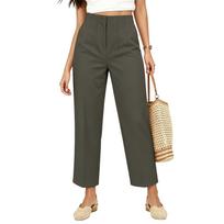 Women's Straight Leg Casual Long Pants for Everyday Wear L