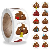 500pcs Funny Stationery Sticker Seal Reward Sticker Creative Poop Emoticons Sticker  Office 500pcs