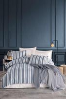 L'essentiel Maison patalynės komplektas Soft Line, 200x220, tamsiai mėlynas/baltas, 4 dalių