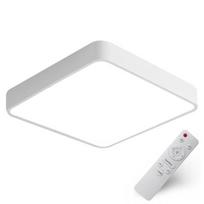 LED lubinis šviestuvas kvadratas 60x60cm baltas, 65W 6450lm su pulteliu, 3 spalvų keitimas, modernus Loft