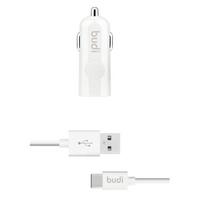 Budi BD062T automobilinis įkroviklis su 1 USB-A jungtimi, su LED indikatoriumi, su USB-C laidu