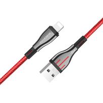 Borofone Highway BU23 USB-A–Lightning laidas, 1.2 m, juodas ir raudonas