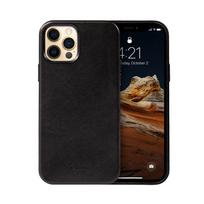 Crong Essential Cover dėklas, skirtas iPhone 12 Pro Max, dirbtinės odos, juodas