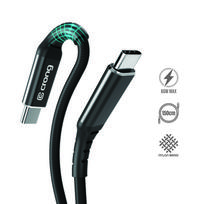 Crong Armor Link USB-C–USB-C laidas, 1.5 m, PD 60 W / 3 A, juodas