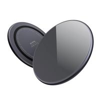 Crong PowerSpot Qi 15 W USB-C belaidis įkroviklis su grūdinto stiklo danga, „Shadow Black“ spalvos
