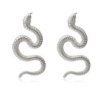 Europe Jewelry Personality Distorted Snake Geometric Female Exaggerated Embossed Stud Earrings AVE