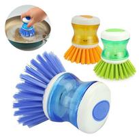 Virtuvės šepečių plovimo įrankis Naujas keptuvės dubuo Palmių šepečių muilo dozatorius Random Color-1Pcs