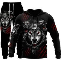 Wolf 3d Printed Hoodie Clothing Suit Pants Suit Male Spring And Autumn Casual Sweashirt Pullover Men Tracksuit Set Fashion Men's S