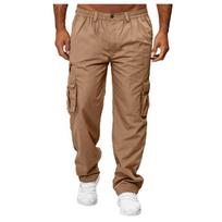 Men's Cargo Pants Sweatpants Outdoor Loose Straight Long Trousers Summer Casual Multi-Pocket Durable Workwear Male Trousers S