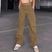 Moteriškos baggy krovininės kelnės Gatvės apranga Hip Hop Joggers Sportinės kelnės Laisvos, plačios kelnės L ruda