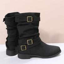 Women FashionLeather Boots Large Size Shoes 35