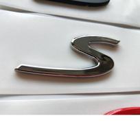 1Pc Chrome Silver Black Red Letters   S   Words Car Trunk Lids Lip Front Emblems Badges Sticker Decal Chrome