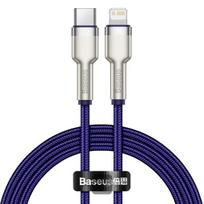 Laidas Baseus Cafule CATLJK-A05, USB Type C/Lightning, 100 cm, sidabro sp./violetinė sp., 20 W