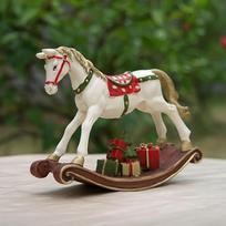 Rocking Horse Statue Decoration Crafts Unique Decorative Housewarming Gift Versatile Horse Figurine for Desktop Living Room įvairiaspalvis