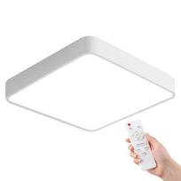 Išmanus Baltas Kvadratinis LED Lubinis Šviestuvas 40cm 72W 6850lm – Reguliuojama Spalva su Nuotolinio Valdymo Pultu Svetainei ir Miegamajam