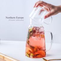Large Capacity Glass Cold Water & Juice Kettle with Separate Cup