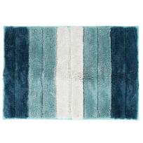 Microfiber Shaggy Bath Rug, Absorbent Bathroom Mat, Quick Drying, Mold Resistant, Luxury Soft Bathroom Rug for Bathtub And Shower Areas (Peacock Blue)