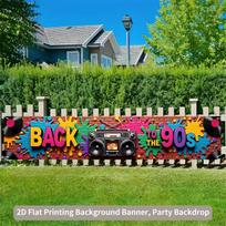 2D Back to The 90s Party Backdrop for Hip Hop Throwback Party Decoration 47.2x31.5inch/120*80cm