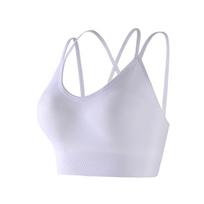 Seamless Criss-Cross Strap Push-Up Sports Bra - No Underwire, Anti-Exposure Tank Top Lingerie for Women