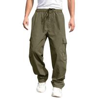New men's cargo pants, loose straight casual trousers with pockets S