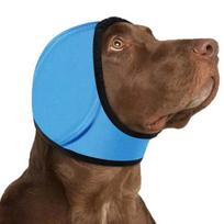 Noise Cancelling Ear Wrap, No Shake Dog Ear Muffs, Noise Reduction Earmuffs from Thunder Vacuum, Dog Calming Ear Wrap for Grooming Bathing Swimming L