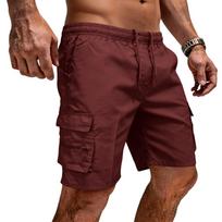 Men’s Casual Lightweight Breathable Relaxed Fit Multi Pocket Outdoor Sports Cargo Shorts with Elastic Waistband Drawstring M
